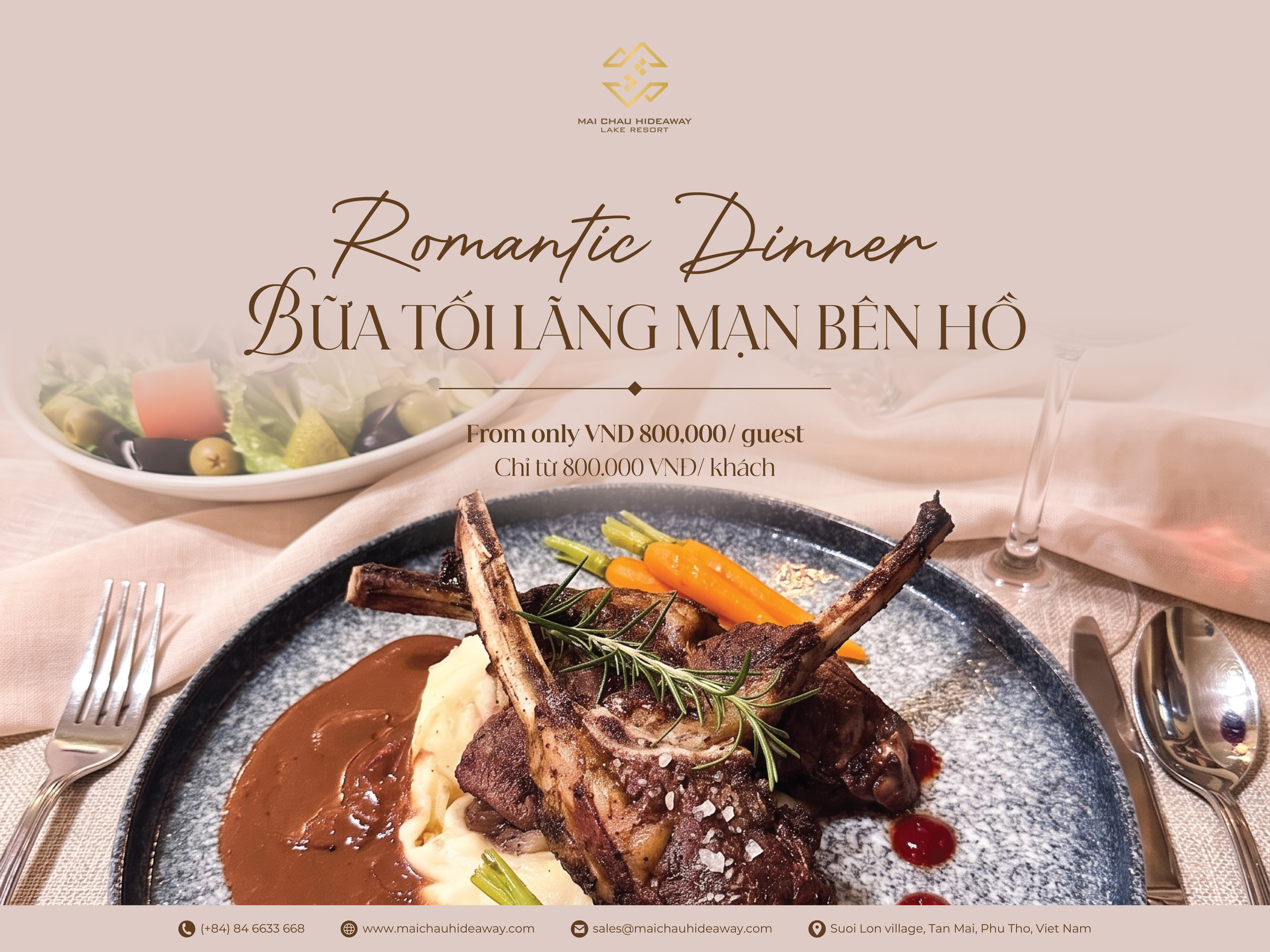 ROMANTIC DINNER – BỮA TỐI LÃNG MẠN BÊN HỒ