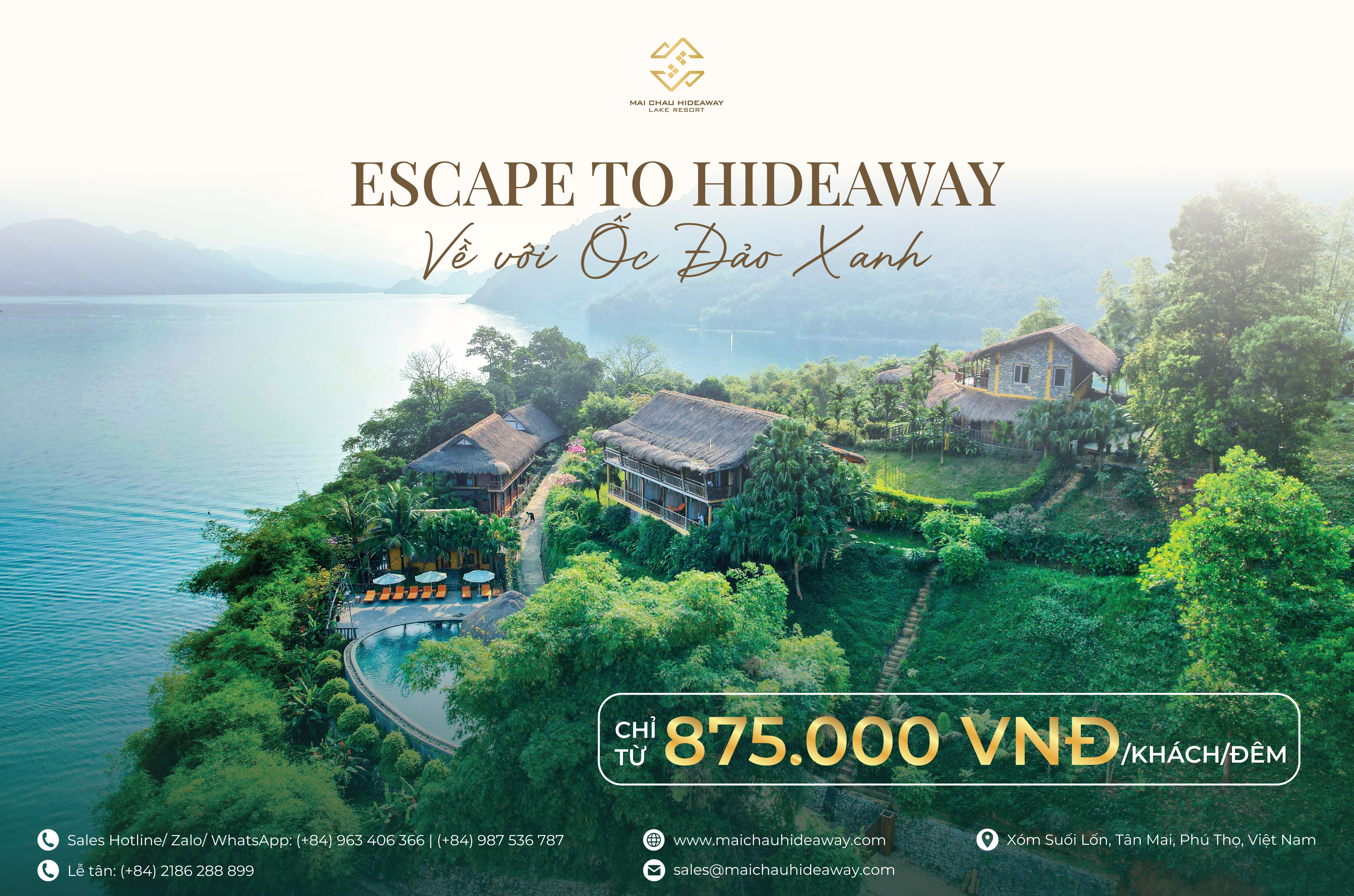 ESCAPE TO HIDEAWAY | VỀ VỚI ỐC ĐẢO XANH CHỈ TỪ 875.000 VNĐ/KHÁCH/ ĐÊM
