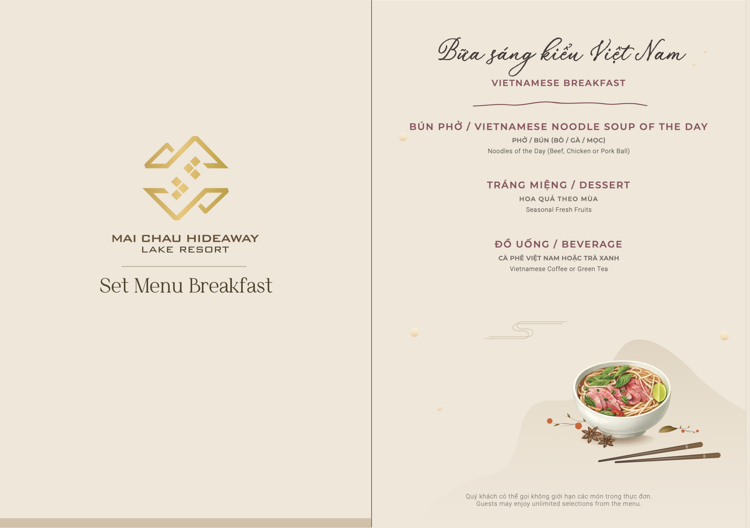 Set menu bữa sáng nhà hàng Bamboo