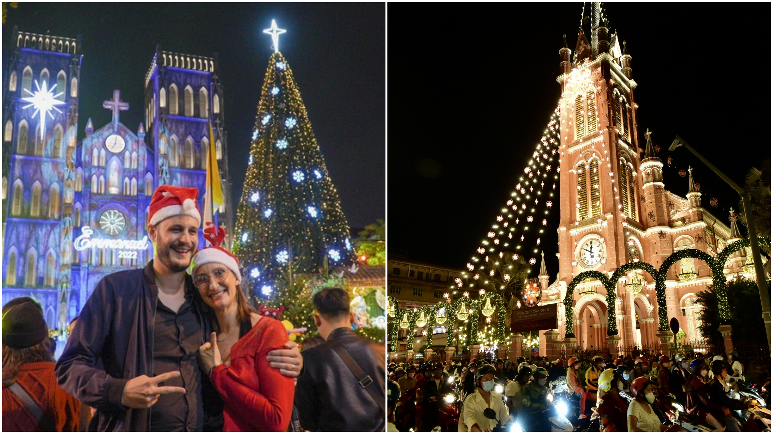 Hanoi and Ho Chi Minh City, both decorated for Christmas (Source: Collected)
