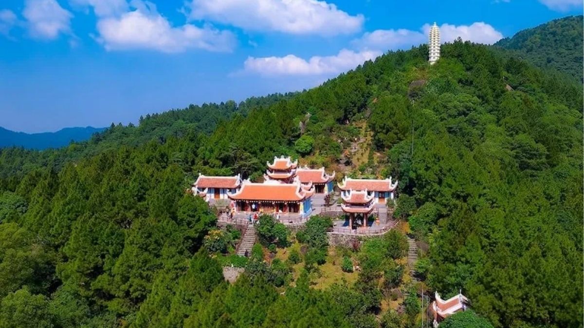 Nghia Linh Mountain and its forested temple slopes (Source: vietnam.vn)