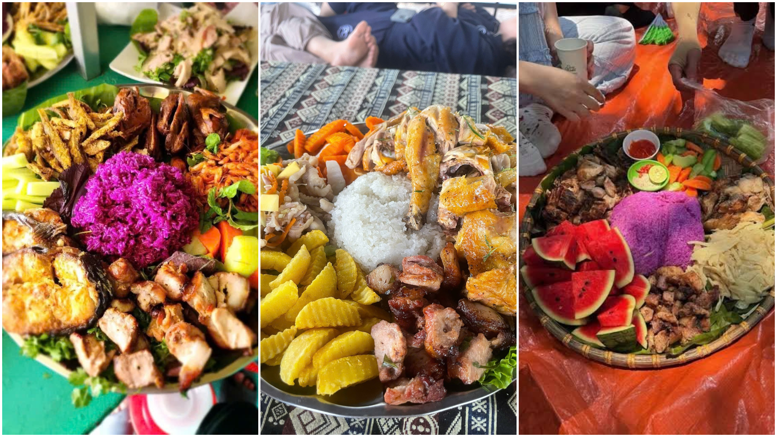 Lunch during the Da River exploration (Source: TikTok)