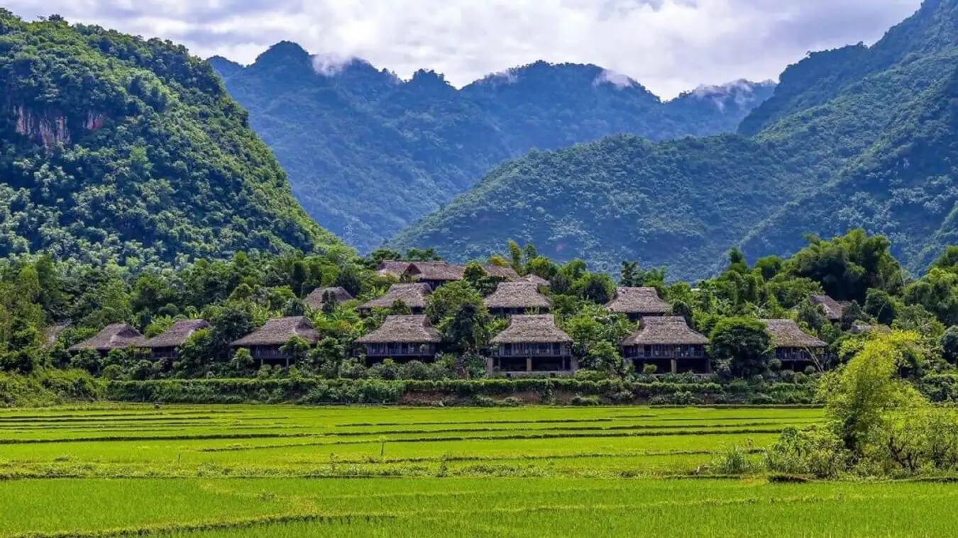 Thai and Muong ethnic villages in Mai Chau (Source: Collected)