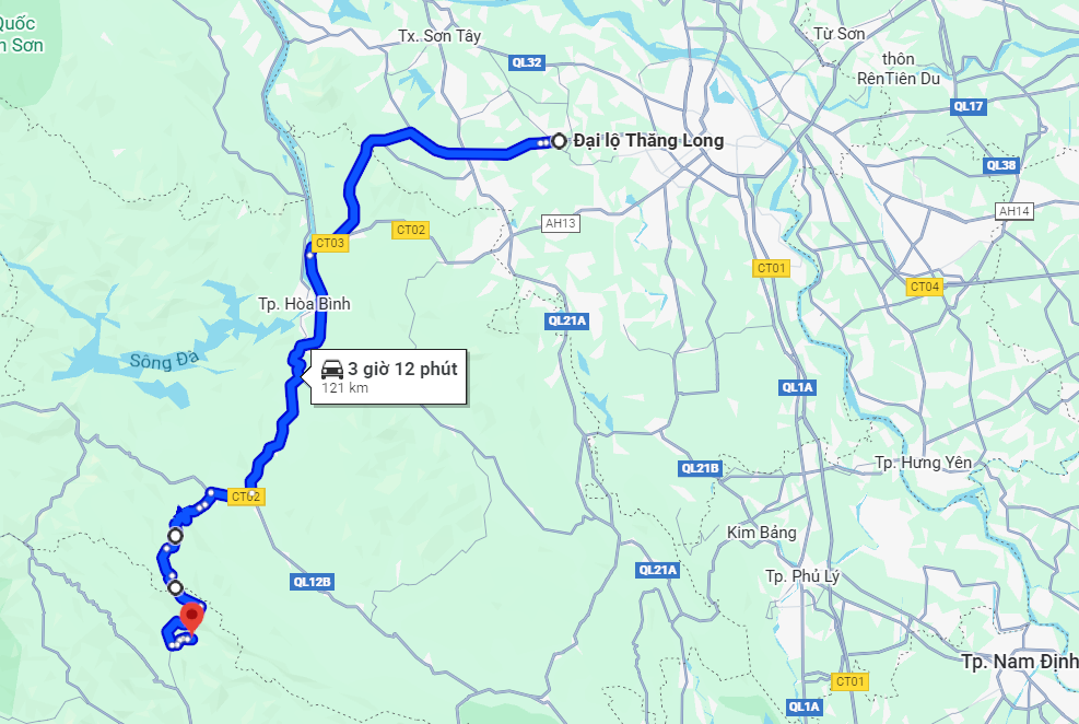 Đường đi ngắn nhất đến Khu bảo tồn thiên nhiên Pù Luông Đường đi ngắn nhất đến Khu bảo tồn thiên nhiên Pù Luông