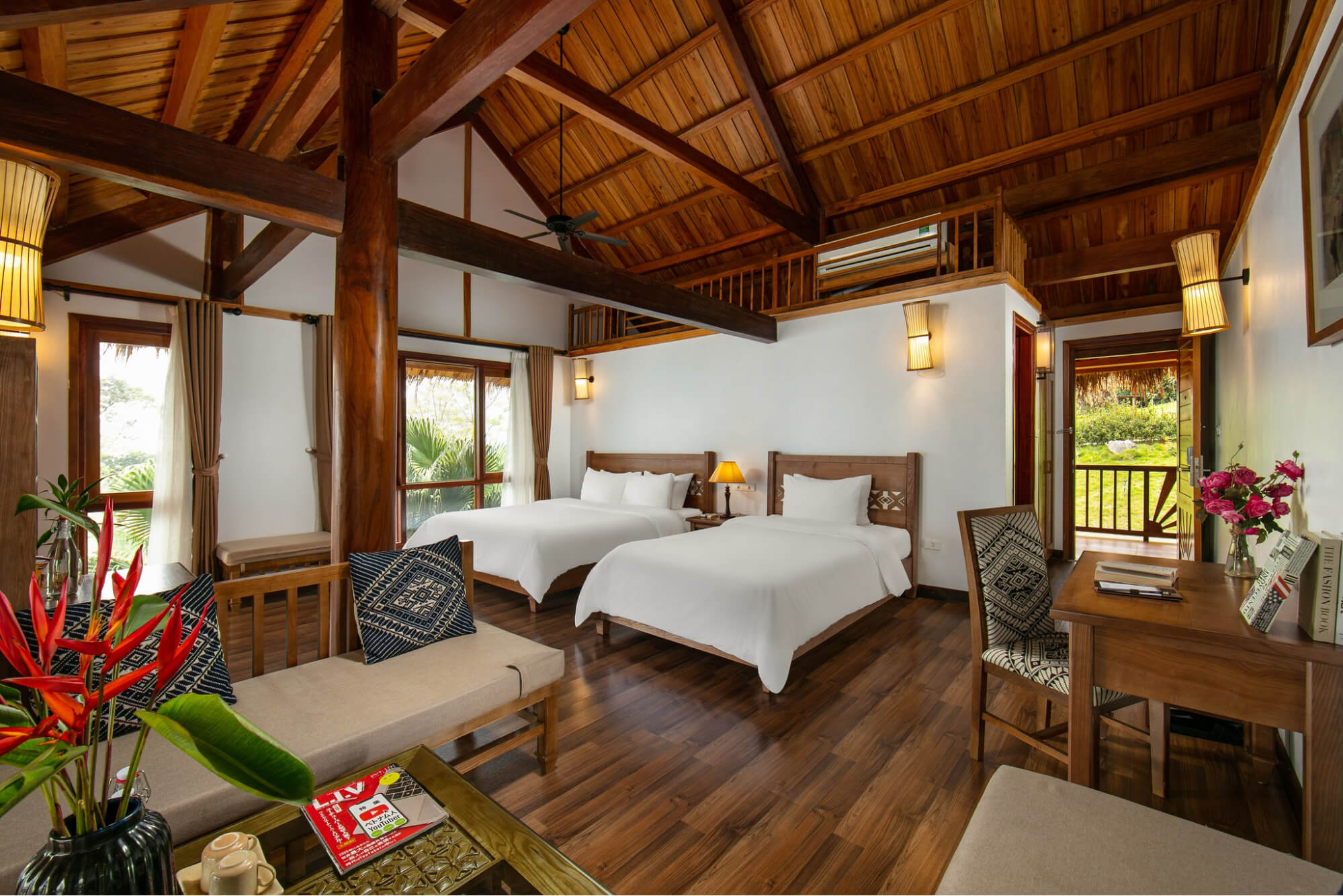 Phòng nghỉ đầy đủ tiện nghi, hòa hợp với thiên nhiên ở Mai Chau Hideaway