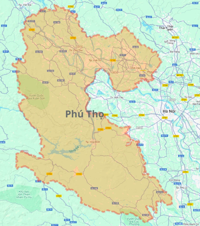Bản đồ Phú thọ sau khi sáp nhập (nguồn: sưu tầm) Bản đồ Phú thọ sau khi sáp nhập (nguồn: sưu tầm)