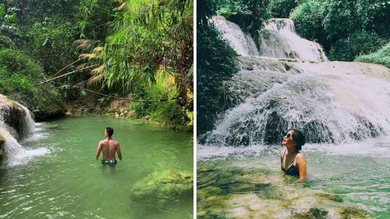 “Hồ bơi” tự nhiên tại Thác Hiêu Pù Luông (Nguồn: Bách hoá Xanh) “Hồ bơi” tự nhiên tại Thác Hiêu Pù Luông (Nguồn: Bách hoá Xanh)